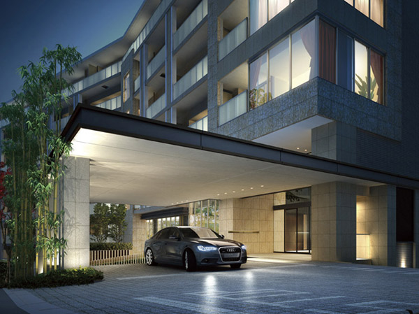 Features of the building.  [Master Entrance] Prestigious hotels such room was porte-cochere and regal overhang honor the canopy has created a resolute dignity. (Master entrance and driveway Rendering).