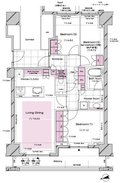 Floor: 3LDK, occupied area: 77.84 sq m, Price: 92,400,000 yen, now on sale