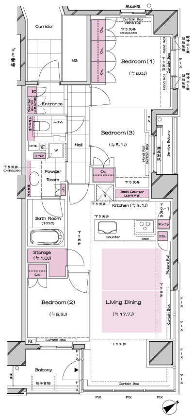 Floor: 3LDK + Storage, occupied area: 88.61 sq m, Price: 121 million yen, currently on sale