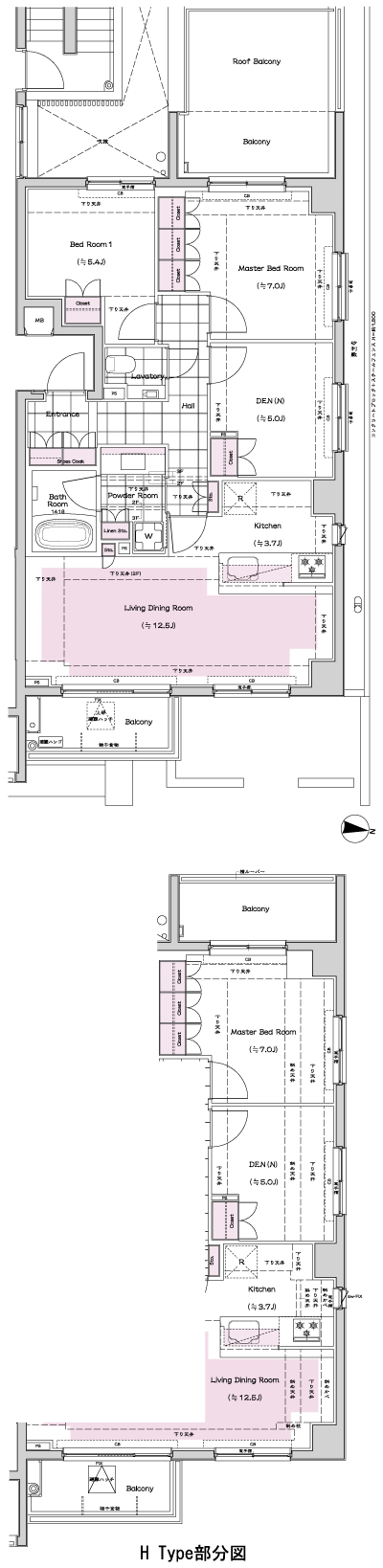 Floor: 2LDK + DEN (N), the occupied area: 75.45 sq m, Price: 82,900,000 yen, now on sale