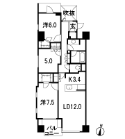 Floor: 2LDK + DEN (N) + 2WiC + SiC, the area occupied: 79.54 sq m, Price: 92,400,000 yen, now on sale
