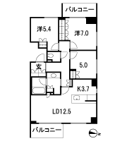 Floor: 2LDK + DEN (N), the occupied area: 75.45 sq m, Price: 82,900,000 yen, now on sale