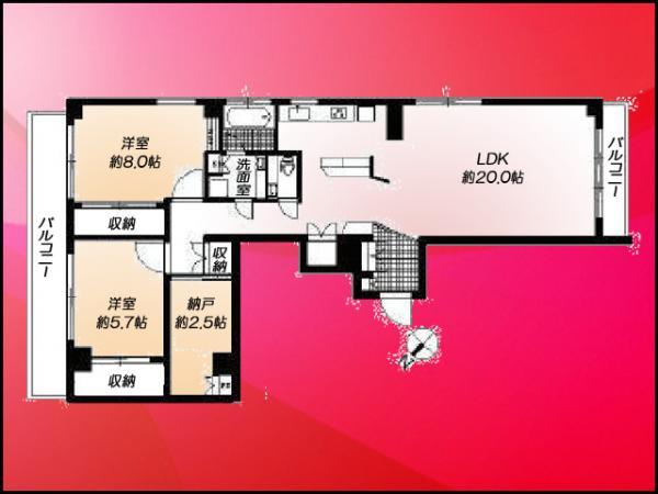 Floor plan. 3LDK+S, Price 69,800,000 yen, The area occupied 107.6 sq m