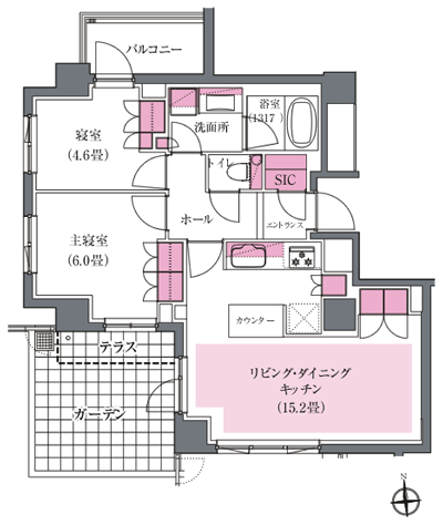 Floor: 2LDK + SIC, the occupied area: 61.09 sq m, Price: 57,900,000 yen, now on sale