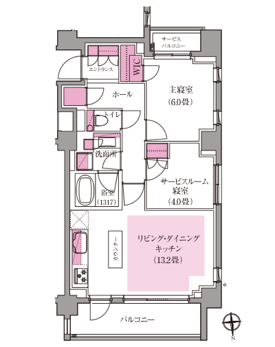 Floor: 1LDK + S + WIC (206) / 2LDK + WIC (306), the occupied area: 57.69 sq m, Price: 56,800,000 yen, now on sale