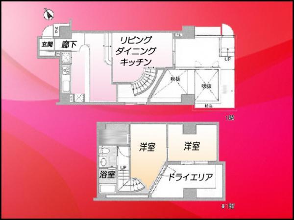 Floor plan. 2LDK, Price 59,800,000 yen, Occupied area 81.17 sq m , Balcony area 16.4 sq m