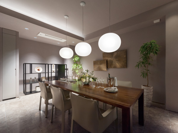 Living.  [dining] Fun-free dining room a dinner with guest. (Model Room W-130X type ※ Including paid option / Application deadline Mu)