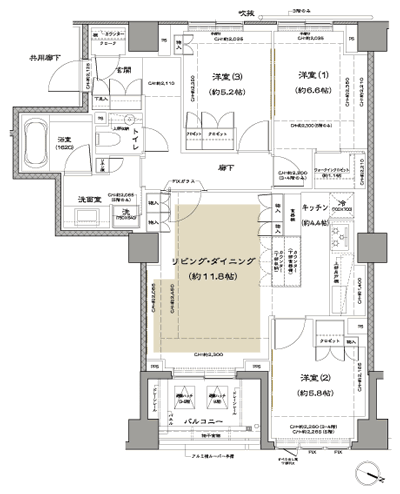 Floor: 3LDK + WIC + C, the area occupied: 85.28 sq m, Price: TBD