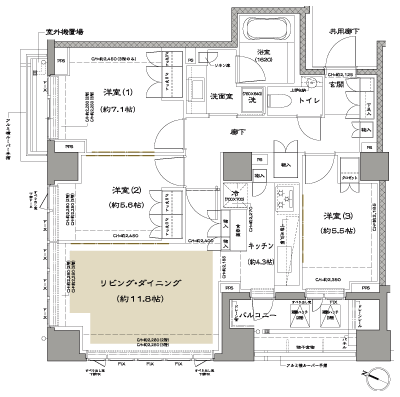 Floor: 3LDK, occupied area: 80.96 sq m, Price: TBD