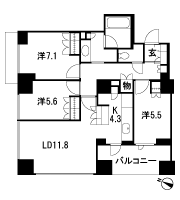 Floor: 3LDK, occupied area: 80.96 sq m, Price: TBD