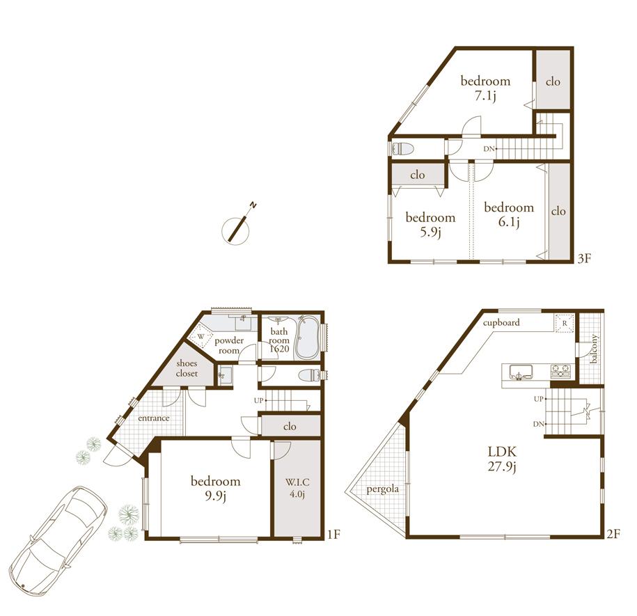 Floor plan. (B Building), Price 100 million 46.8 million yen, 4LDK, Land area 99.56 sq m , Building area 151.11 sq m
