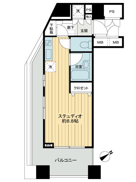 Floor plan. Price 25 million yen, Occupied area 23.92 sq m , Balcony area 12.33 sq m