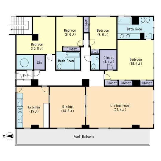 Floor plan. 4LDK+S, Price 195 million yen, Footprint 246.84 sq m , Balcony area 37.88 sq m floor plan Please check the overwhelming breadth.