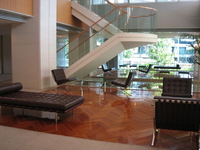 lobby. The spacious lobby is located a designer furniture.