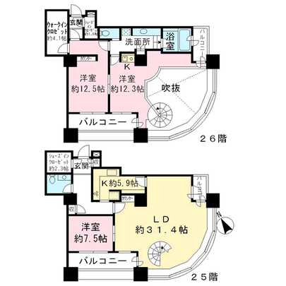 Floor plan. Tokyo, Minato-ku, Higashi-Shimbashi 1-chome