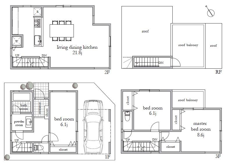 Building plan example (floor plan). Building plan example (building reference price 18 million yen, Building area 104.11 sq m)