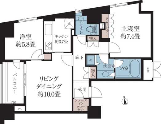 Floor plan. North ・ West of the corner room. We hope the Tokyo Tower from Western-style.