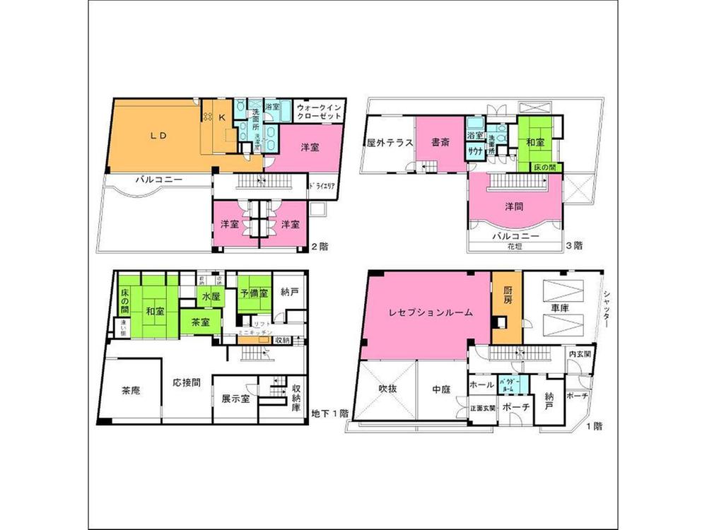 Floor plan. 435 million yen, 9LDK, Land area 232.26 sq m , Building area 532.8 sq m