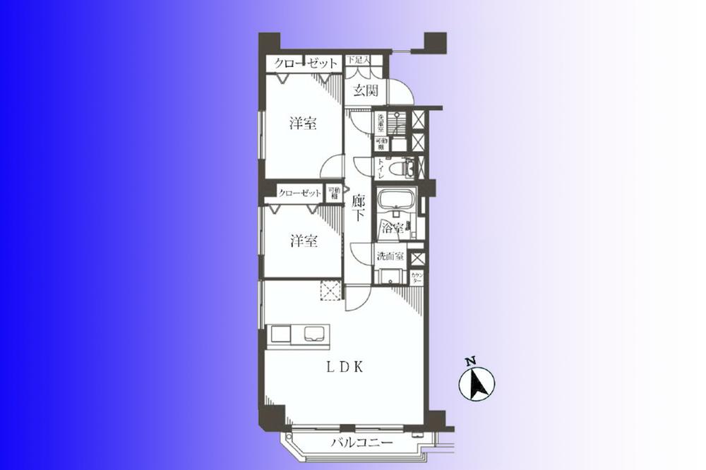 Floor plan. 2LDK, Price 39,800,000 yen, Occupied area 60.23 sq m , Balcony area 4.71 sq m   [Floor plan] New interior renovation properties