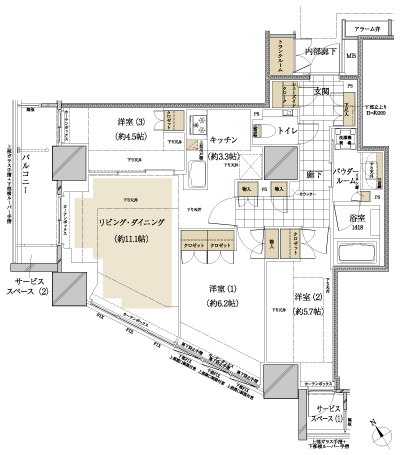Floor: 3LDK + trunk room, the area occupied: 72.67 sq m, Price: TBD