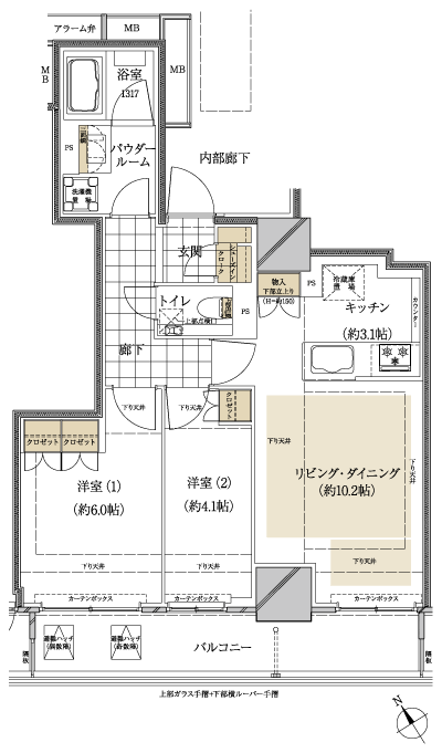 Floor: 2LDK, occupied area: 56.33 sq m, Price: TBD
