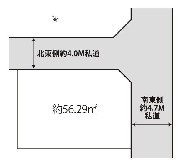 Compartment figure. Land price 69,800,000 yen, Land area 56.29 sq m