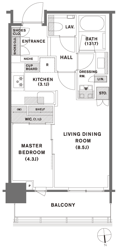 Floor: 1LD ・ K + WIC, the occupied area: 42.01 sq m, Price: TBD