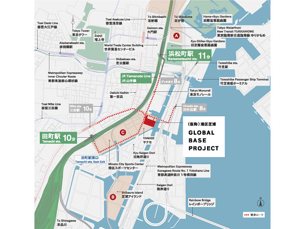 Around Tamachi Station ・ Minato-ku, waterfront development conceptual diagram