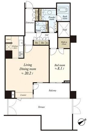 Floor plan. 1LDK, Price 108 million yen, Occupied area 85.62 sq m , Balcony area 25.9 sq m