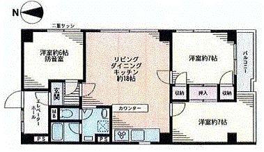 Floor plan. 3LDK, Price 43,800,000 yen, Footprint 78.1 sq m , Balcony area 3.78 sq m