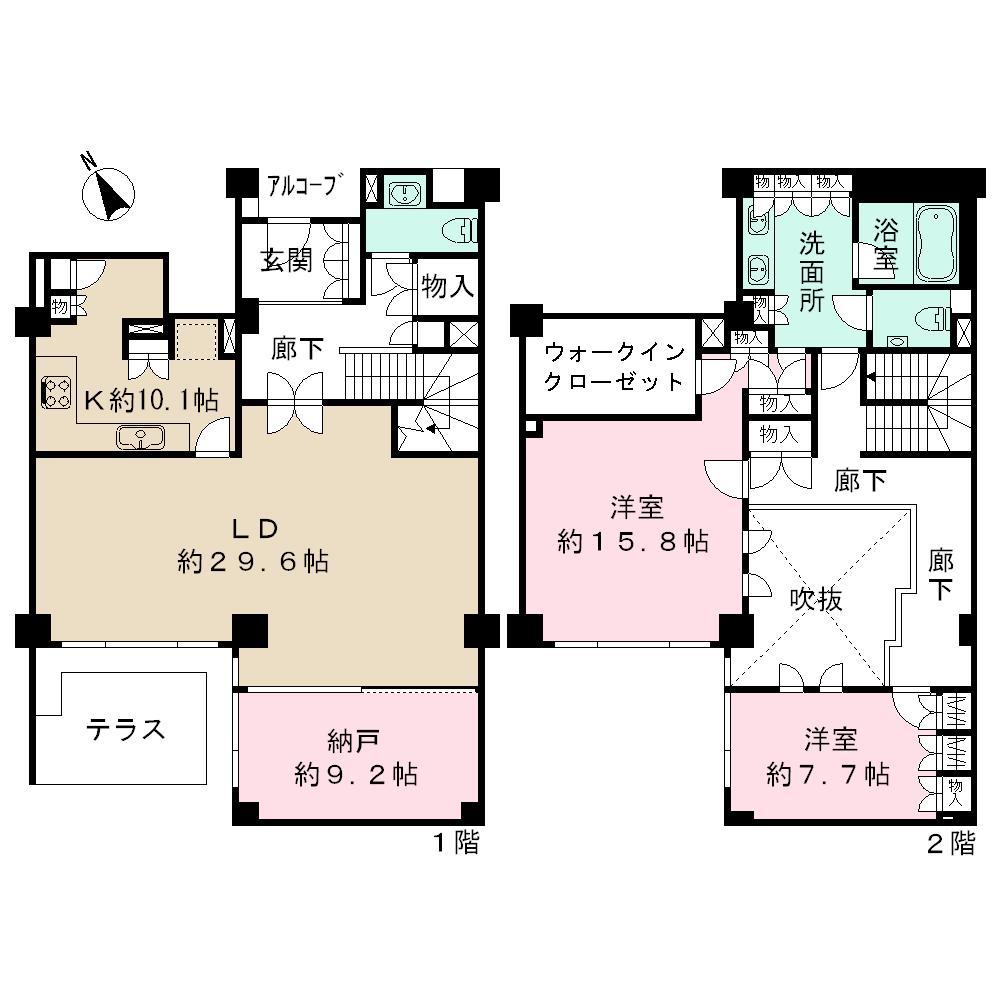 Floor plan. 2LDK, Price 158 million yen, Footprint 197.09 sq m