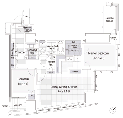Floor: 2LDK + WiC + SiC, the area occupied: 95.41 sq m, Price: TBD