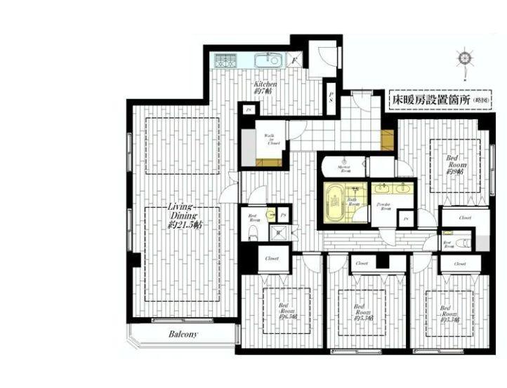 Floor plan. 4LDK, Price 94,800,000 yen, Footprint 133.88 sq m , Balcony area 4.2 sq m
