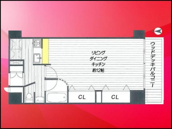 Floor plan. 1K, Price 20 million yen, Occupied area 37.25 sq m , Balcony area 4.01 sq m