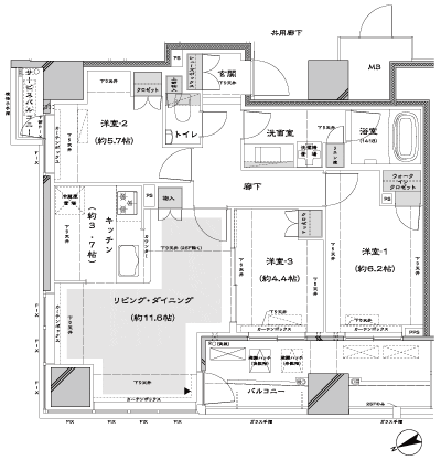 Floor: 3LDK, occupied area: 71.97 sq m, Price: TBD
