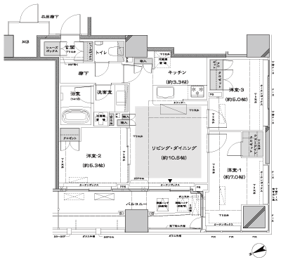 Floor: 3LDK, occupied area: 69.43 sq m, Price: TBD