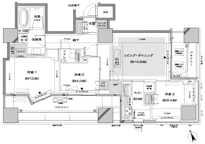 Floor: 3LDK, the area occupied: 69.2 sq m, Price: 67,400,000 yen, now on sale