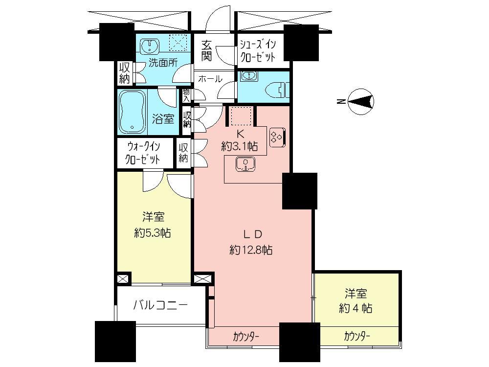 Floor plan. 2LDK + S (storeroom), Price 69,800,000 yen, Occupied area 58.23 sq m , Balcony area 3.7 sq m
