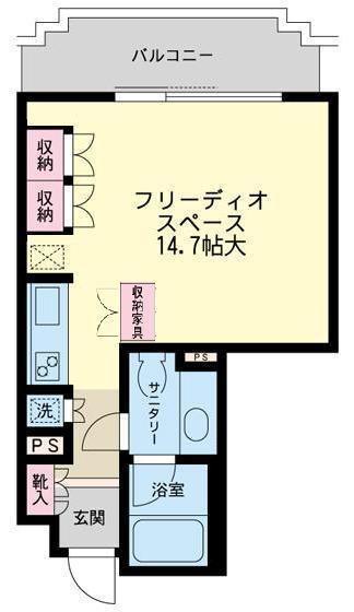 Floor plan. Price 29,800,000 yen, Occupied area 33.41 sq m , Balcony area 6.64 sq m