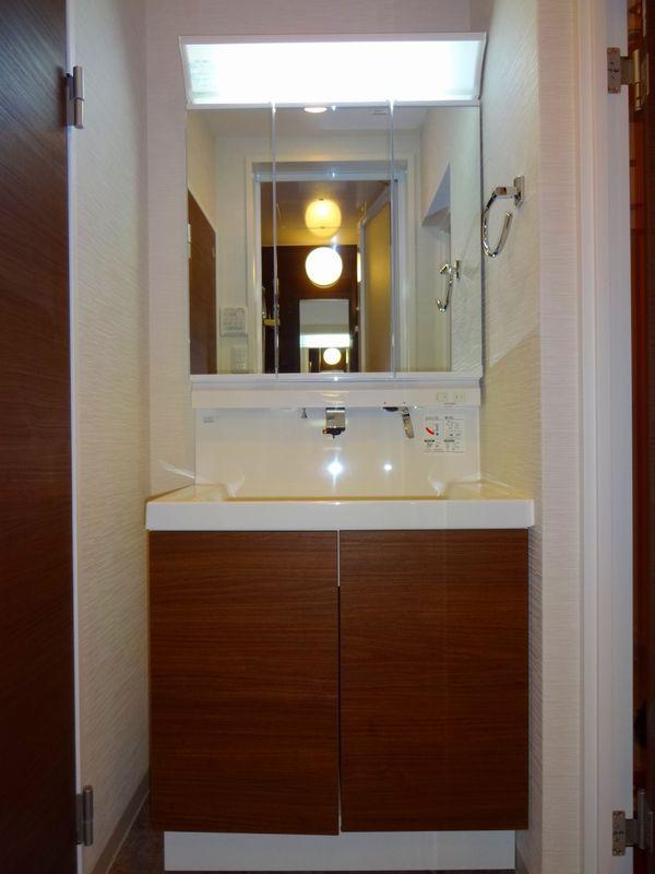 Wash basin, toilet. Bathroom vanity