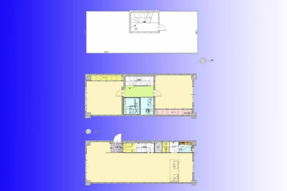 Floor plan. 2LDK, Price 79 million yen, Footprint 105.79 sq m , Balcony area 15.28 sq m   [Floor plan] Two floors ・ Maisonette can taste the detached sense. 44.95 roof balcony of sq m.