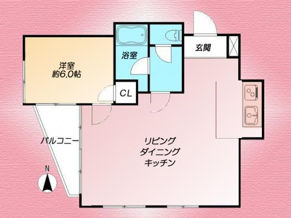 Floor plan. 1LDK, Price 31,800,000 yen, Occupied area 49.82 sq m