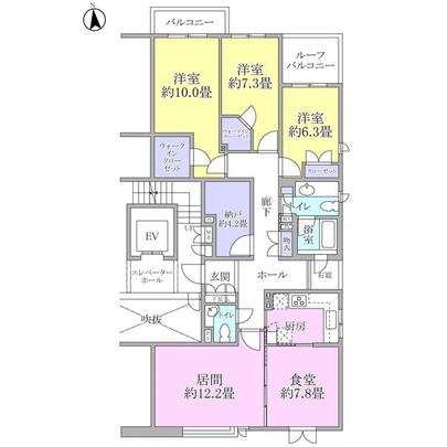 Floor plan. North ・ east ・ South of 3 direction room!