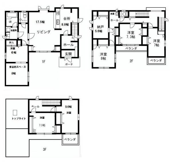 Floor plan. 195 million yen, 7LDK, Land area 183.13 sq m , Building area 219.89 sq m