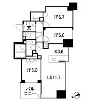 Floor: 3LD ・ K + WIC (walk-in closet), the occupied area: 69.01 sq m, Price: TBD