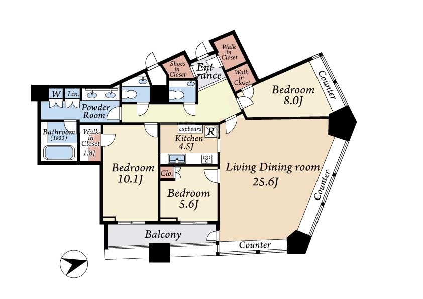 Floor plan. 3LDK, Price 192 million yen, Footprint 128.78 sq m