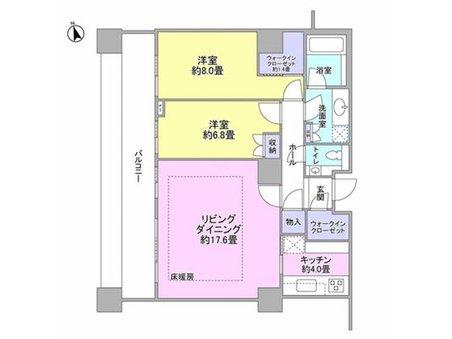 Floor plan. 2LDK, Price 100 million 29.8 million yen, Occupied area 83.05 sq m , Balcony area 16.37 sq m