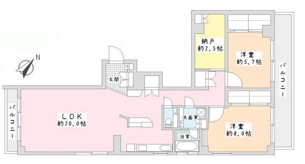 Floor plan. 2LDK+S, Price 68 million yen, Footprint 98.4 sq m