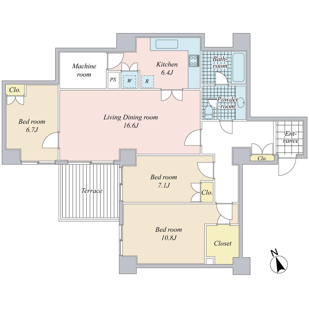 Floor plan. 3LDK, Price 94,800,000 yen, Footprint 121.17 sq m , Balcony area 9.76 sq m