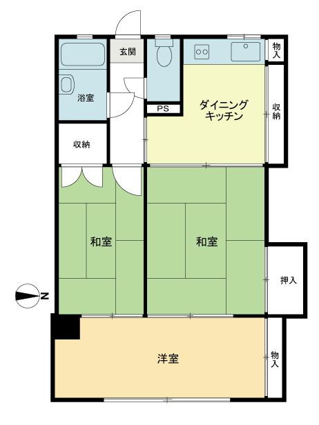 Floor plan. 3DK, Price 26,900,000 yen, Occupied area 47.63 sq m floor plan